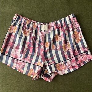 Victoria’s Secret Floral Striped Satin PJ Shorts